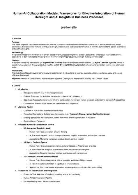 TheRoleofHumanOversightandCollaboration
